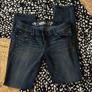 Express Women's Dark Blue Skinny Zelda Low Rise Jeans